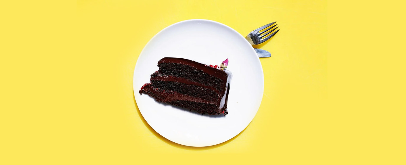 Piece of cake on a plate