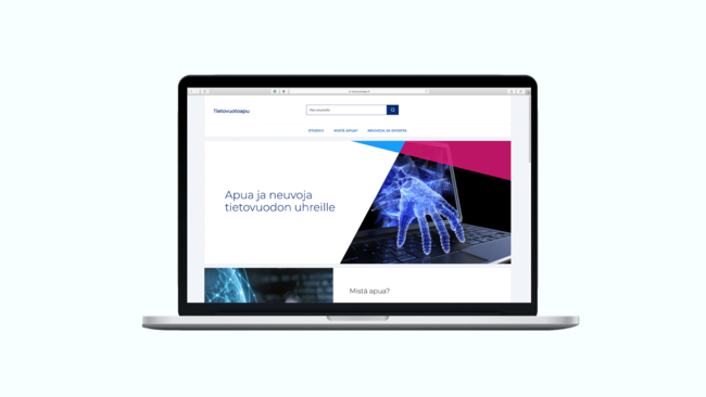 Tietovuotoapu.fi sivusto auki kannettavan tietokoneen näytöllä