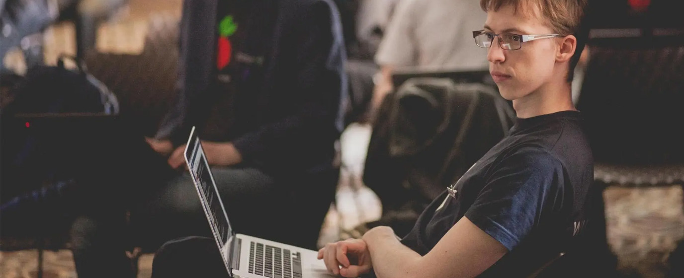 Developer with a laptop