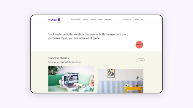 Screenshot of a redesigned Mearra.io fronpage